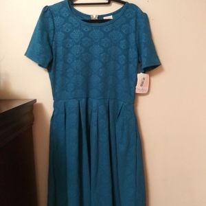 LulaRoe Ameila Classic Turquoise Dress XL